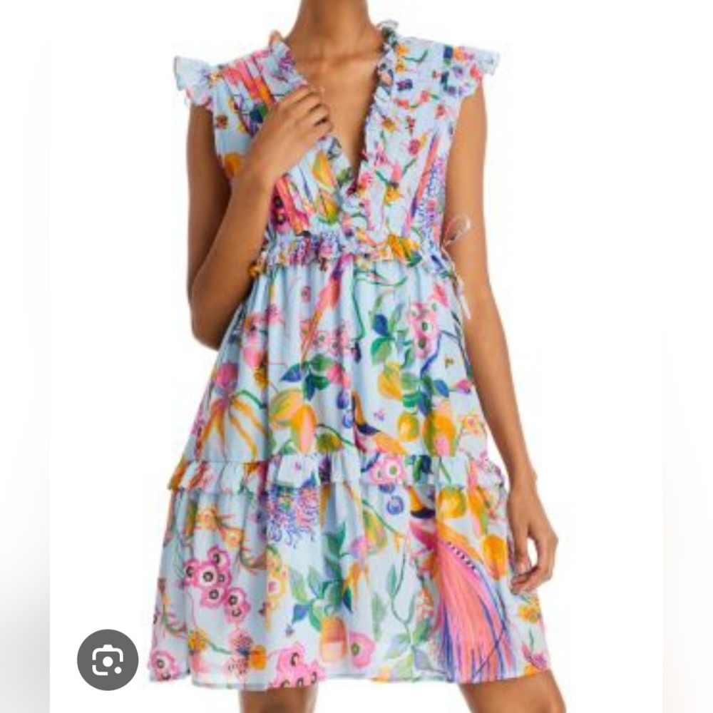 Banjanan Chandra Mini dress  Size M Multicolor 100%cotton Floral Print Boho